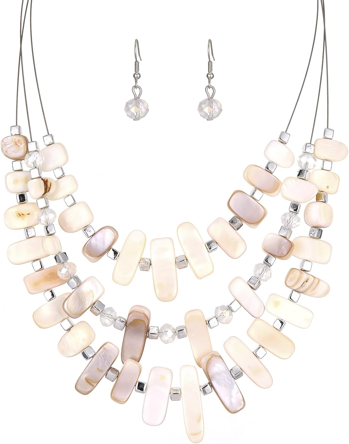Blue Layered Beaded Necklace Set - Image 20
