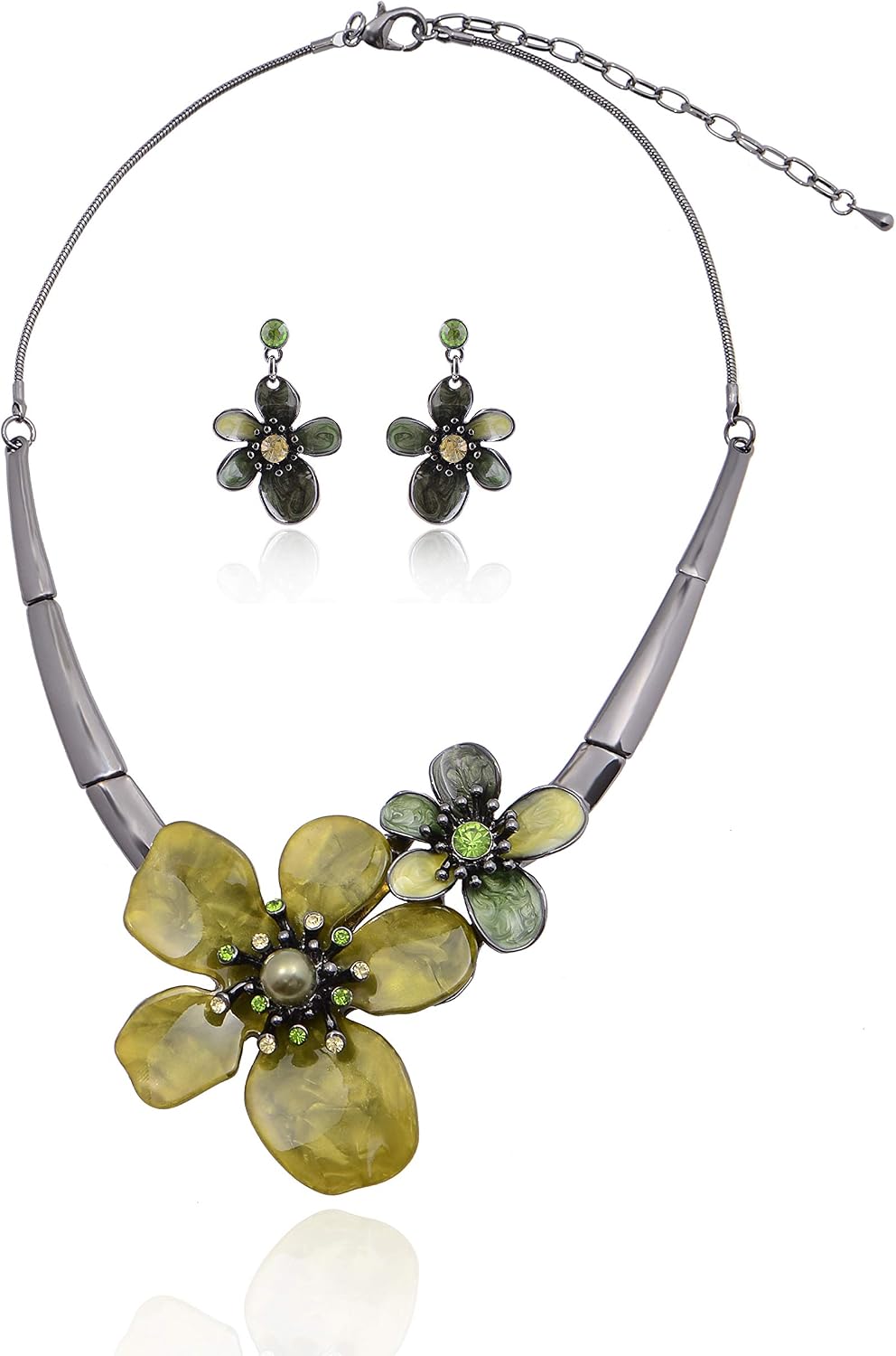 Green Floral Jewellery Set - Image 29