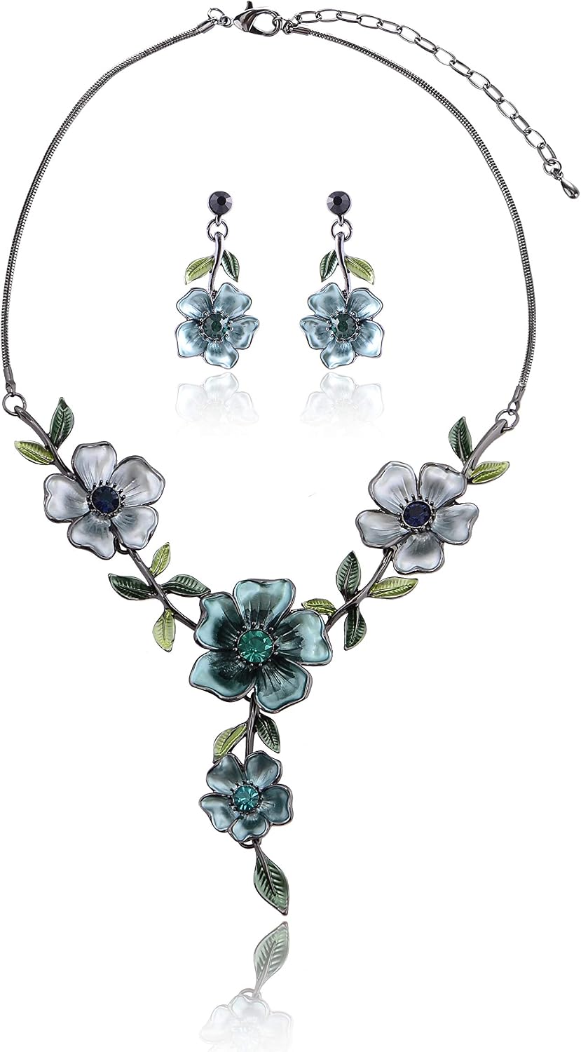 Green Floral Jewellery Set - Image 14