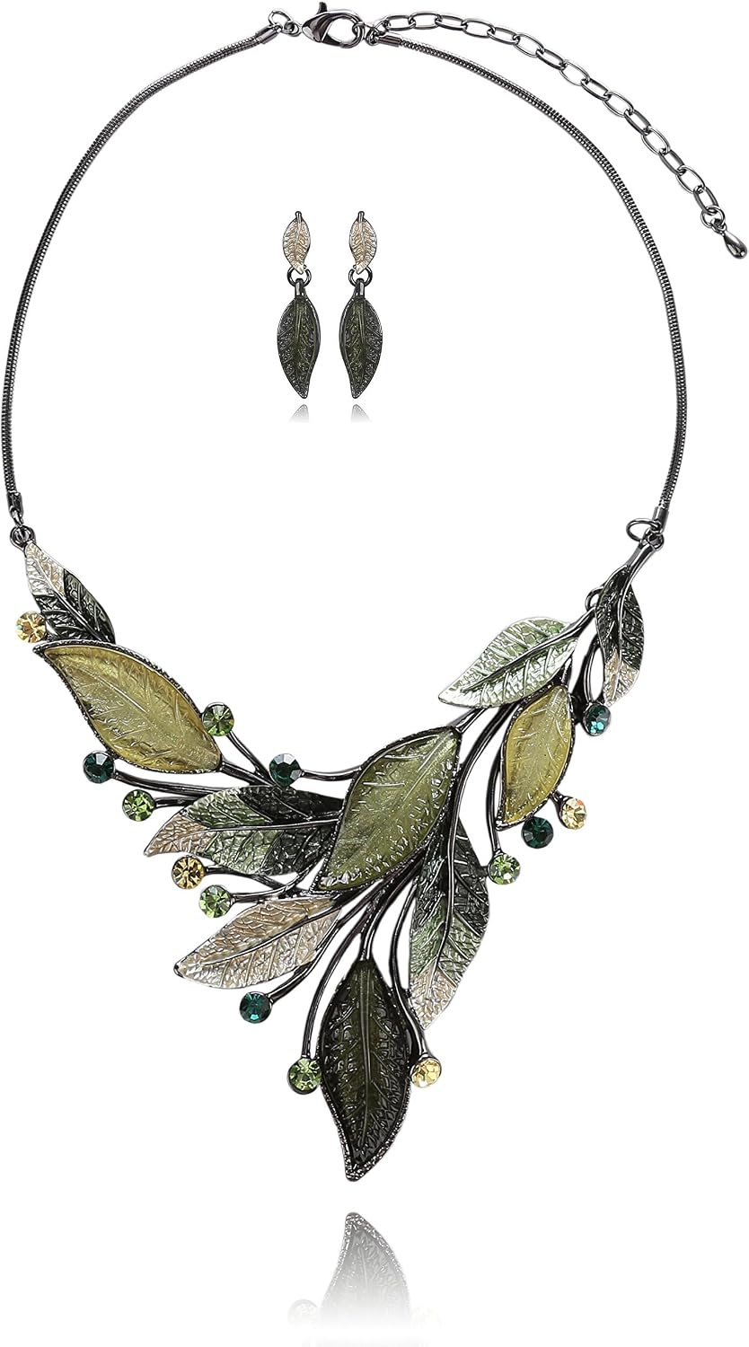 Green Floral Jewellery Set - Image 25