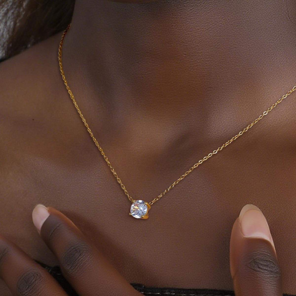 Cubic Zirconia Solitaire Pendant - Image 8