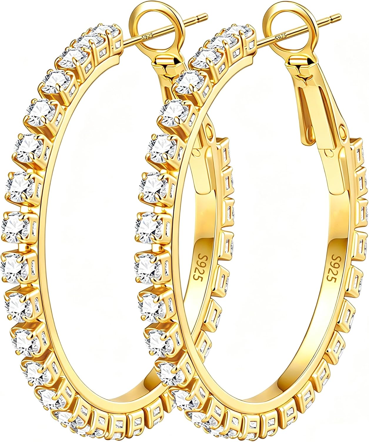 Gold Plated Cubic Zirconia Hoop - Image 12