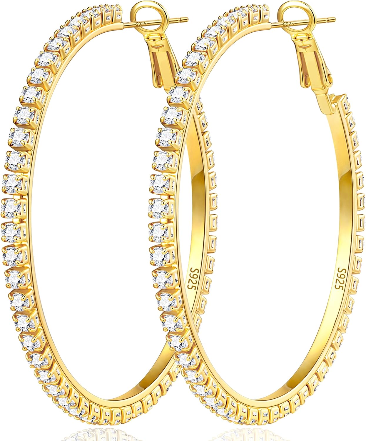 Gold Plated Cubic Zirconia Hoop