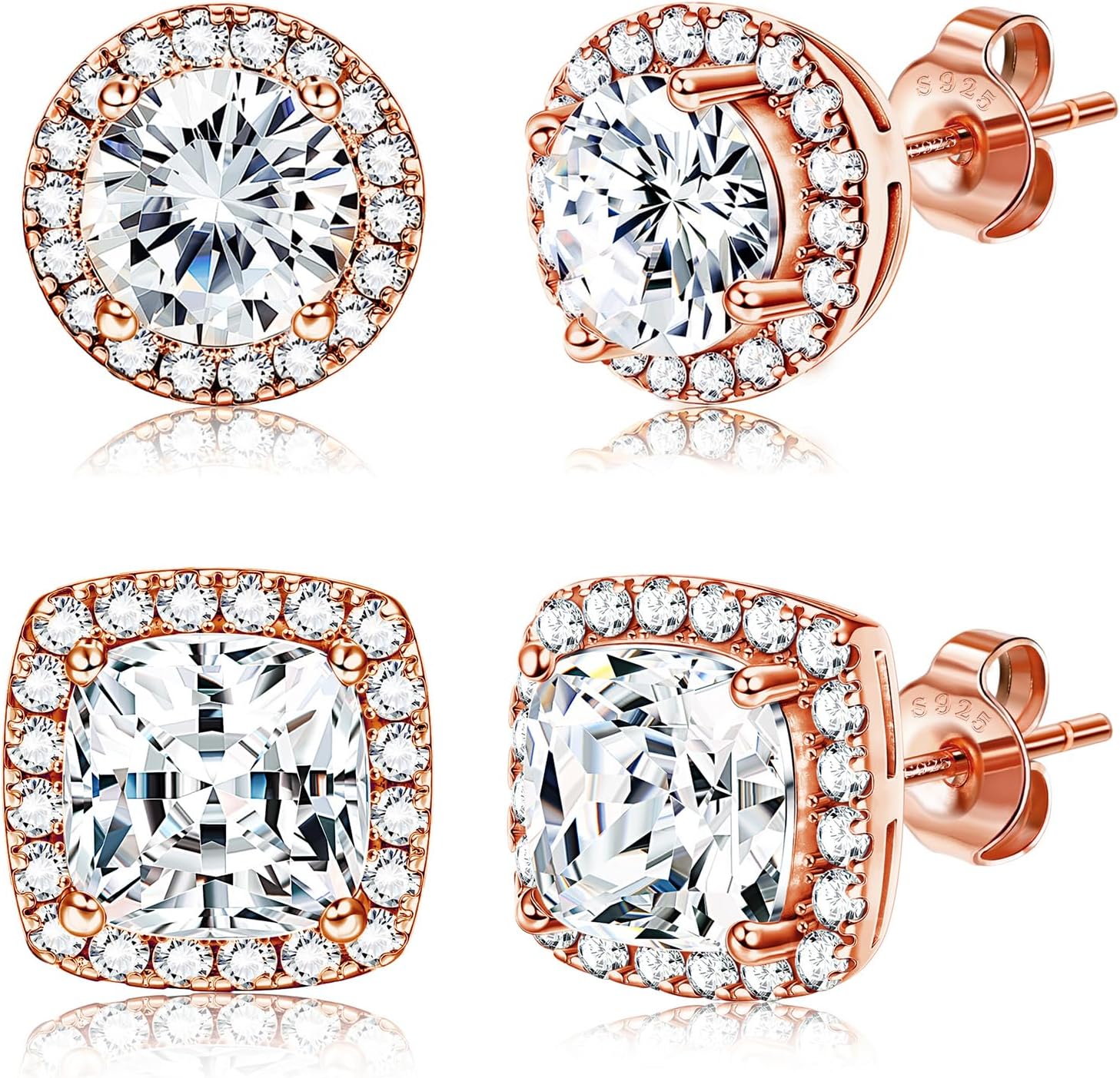 Halo Clear Stone Earrings - Image 8
