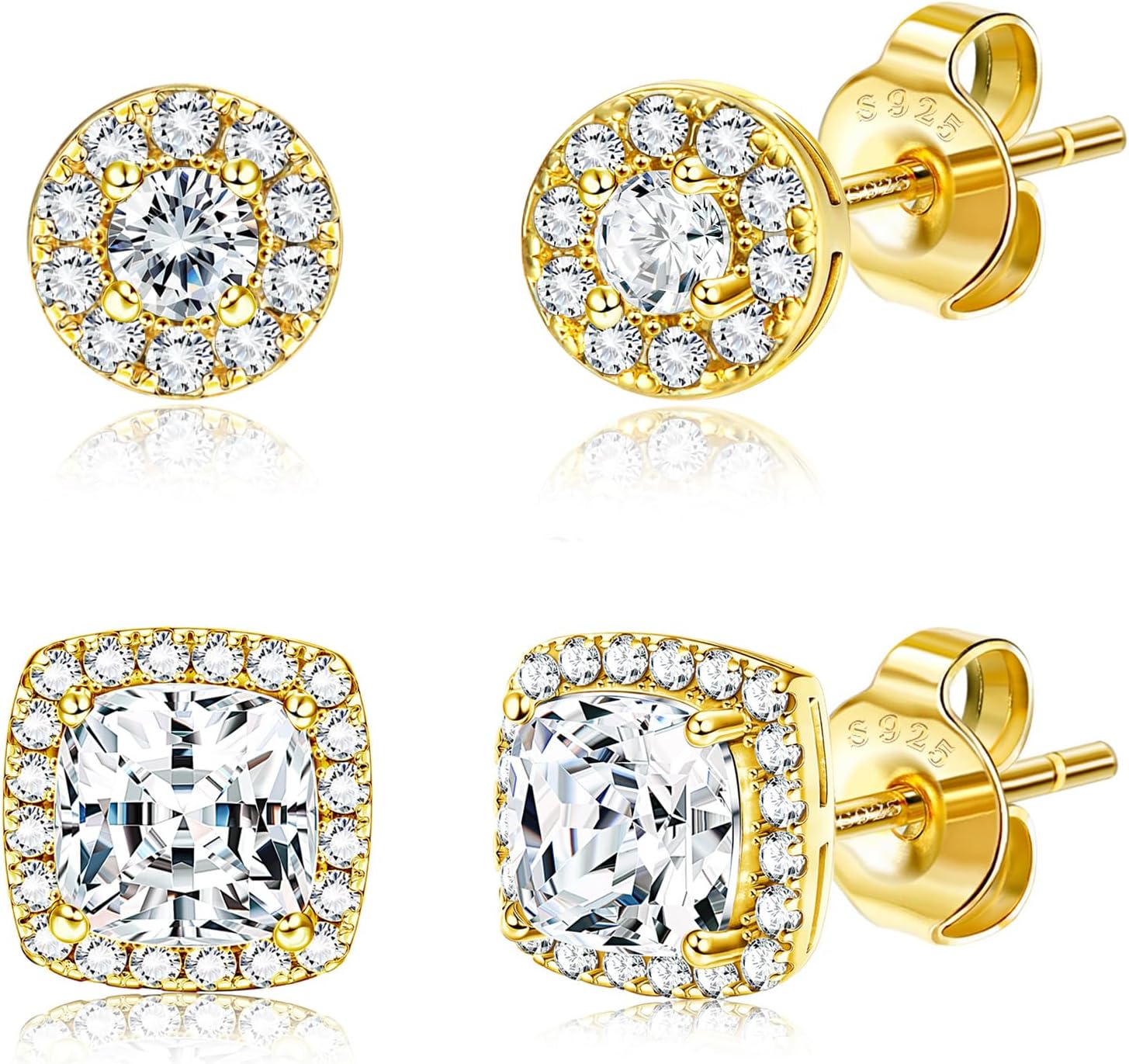 Halo Clear Stone Earrings - Image 11