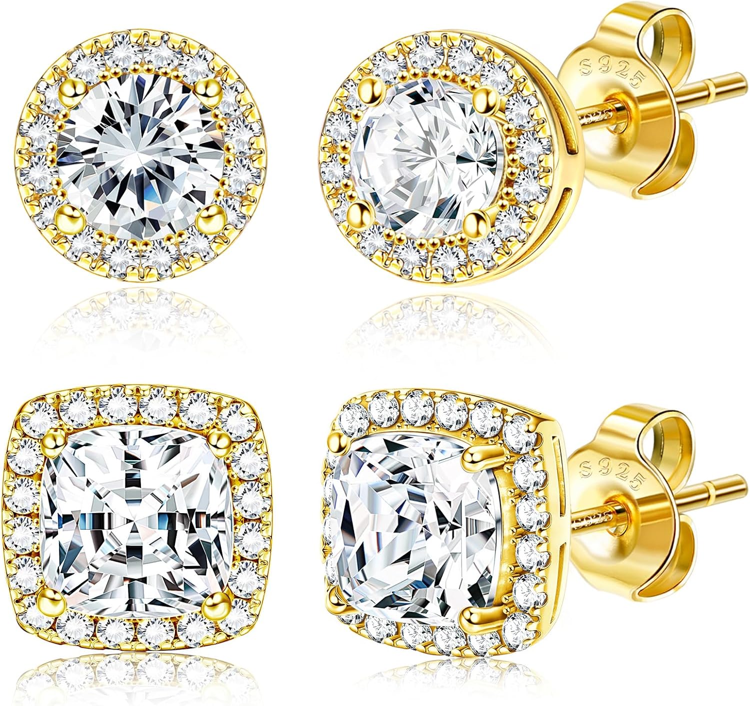 Halo Clear Stone Earrings - Image 9