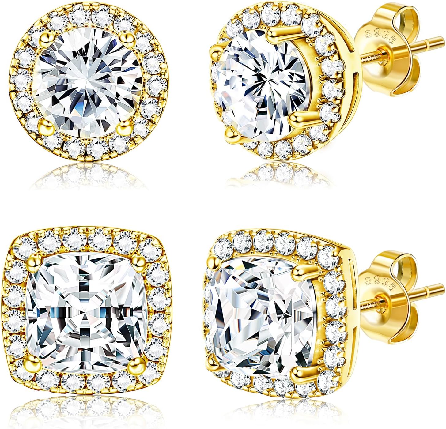 Halo Clear Stone Earrings - Image 7