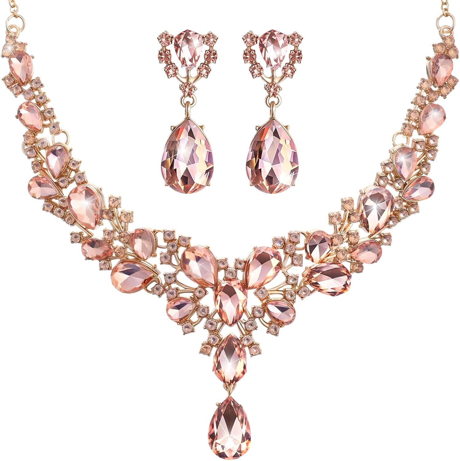 Clear Teardrop Stone Jewellery Set - Image 21