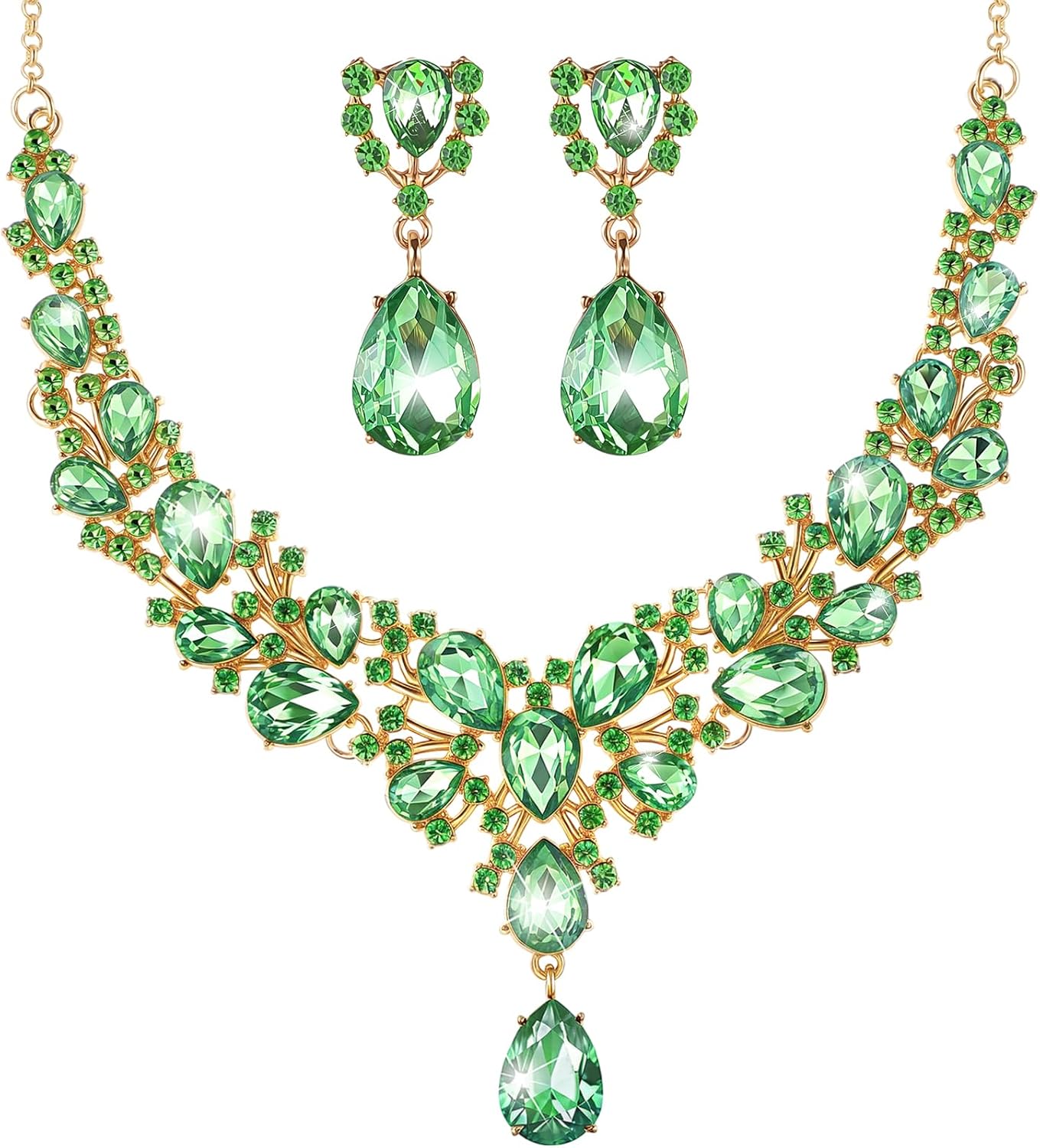 Clear Teardrop Stone Jewellery Set - Image 14
