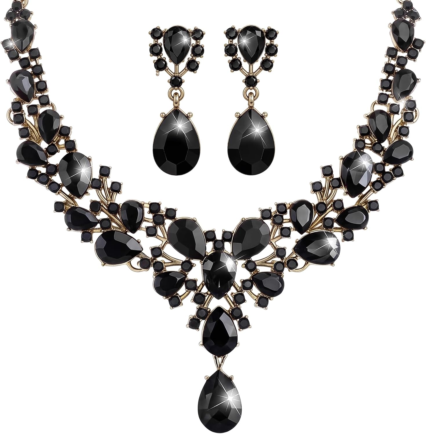 Clear Teardrop Stone Jewellery Set - Image 8