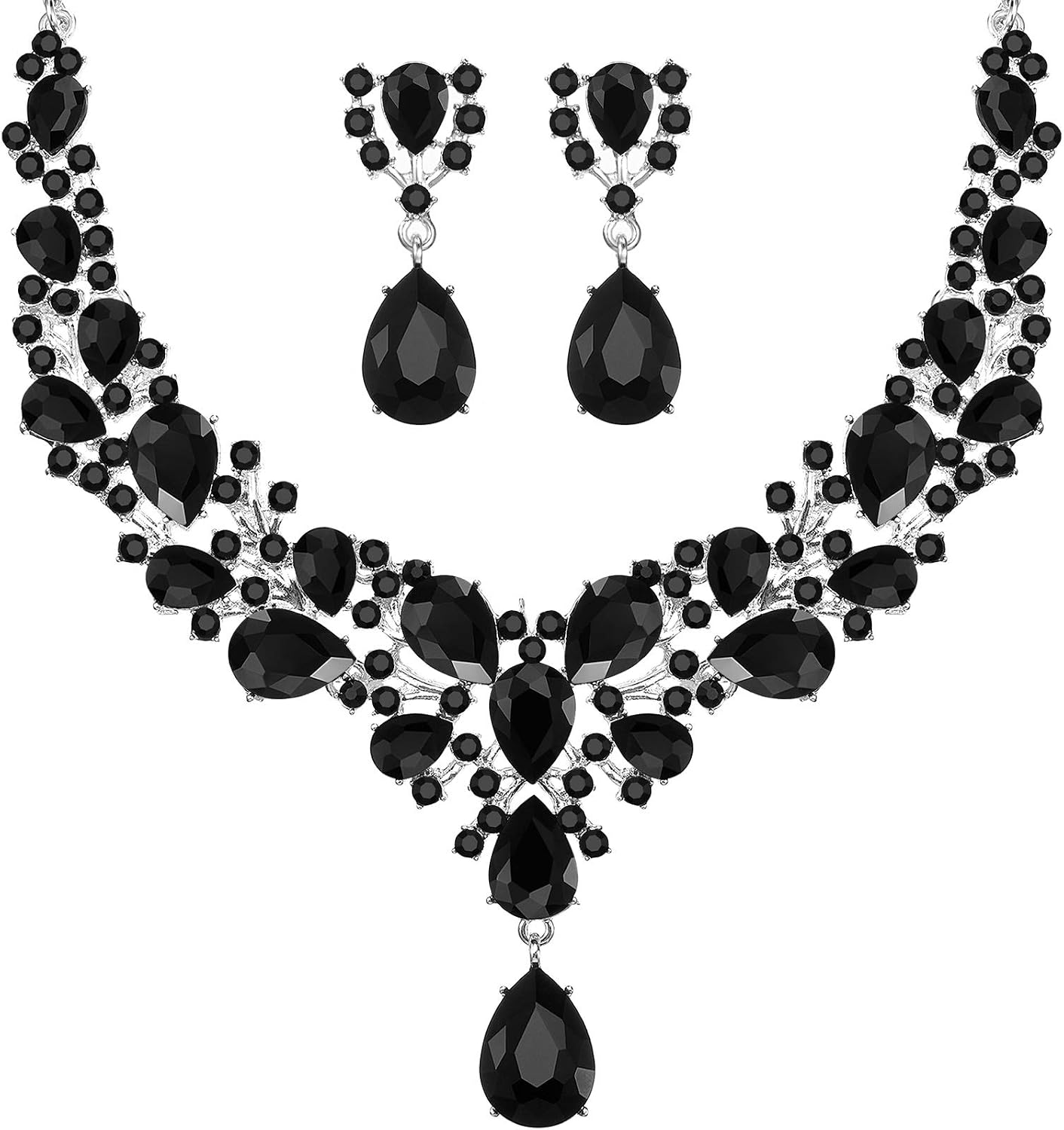 Clear Teardrop Stone Jewellery Set - Image 11