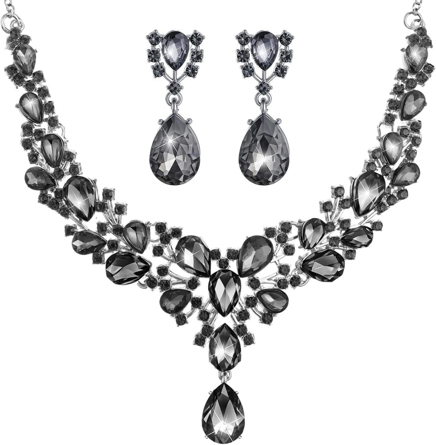 Clear Teardrop Stone Jewellery Set - Image 12
