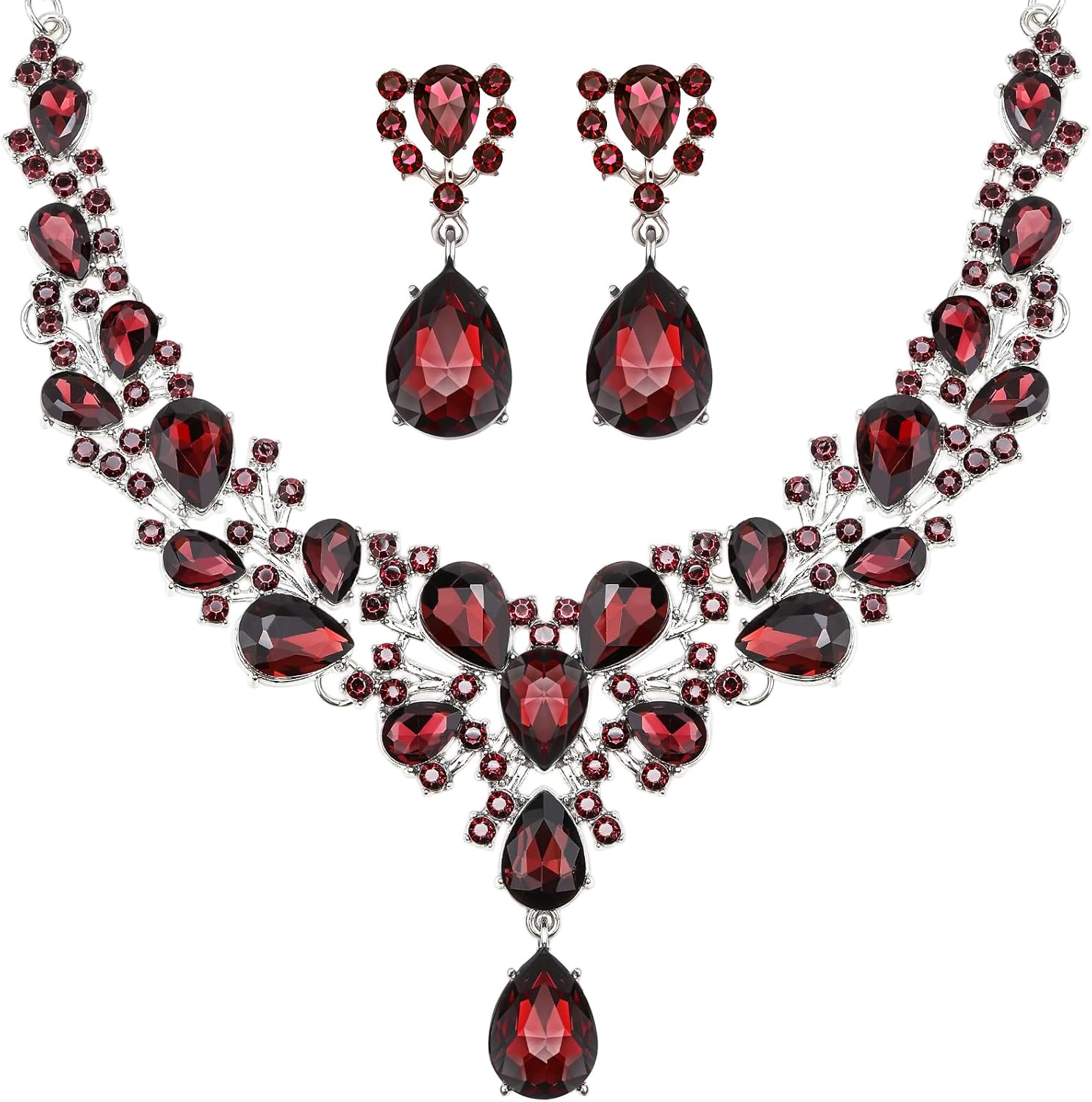 Clear Teardrop Stone Jewellery Set - Image 22