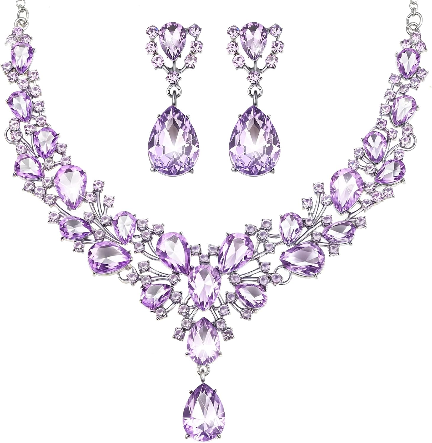 Clear Teardrop Stone Jewellery Set - Image 16