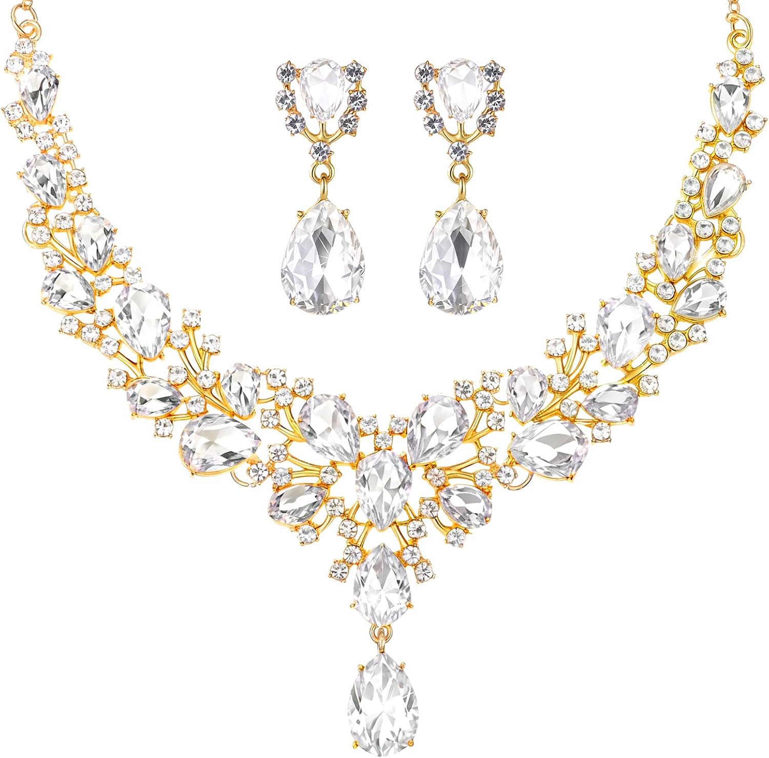 Clear Teardrop Stone Jewellery Set - Image 20