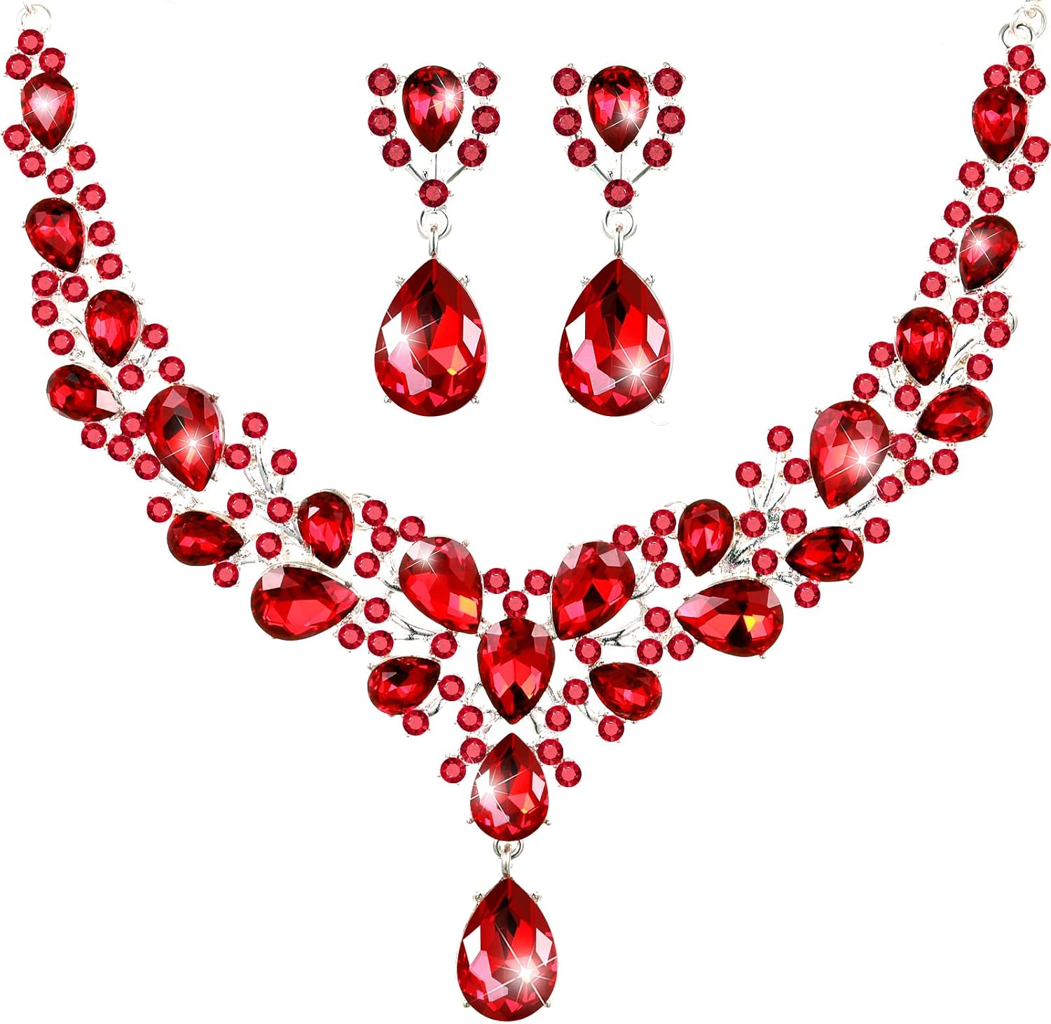 Clear Teardrop Stone Jewellery Set - Image 17