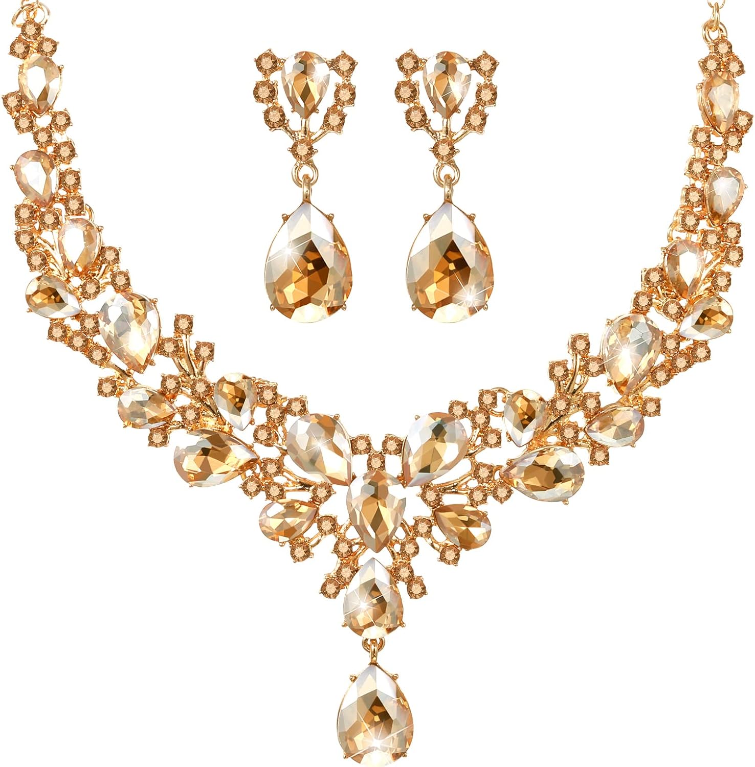 Clear Teardrop Stone Jewellery Set - Image 13