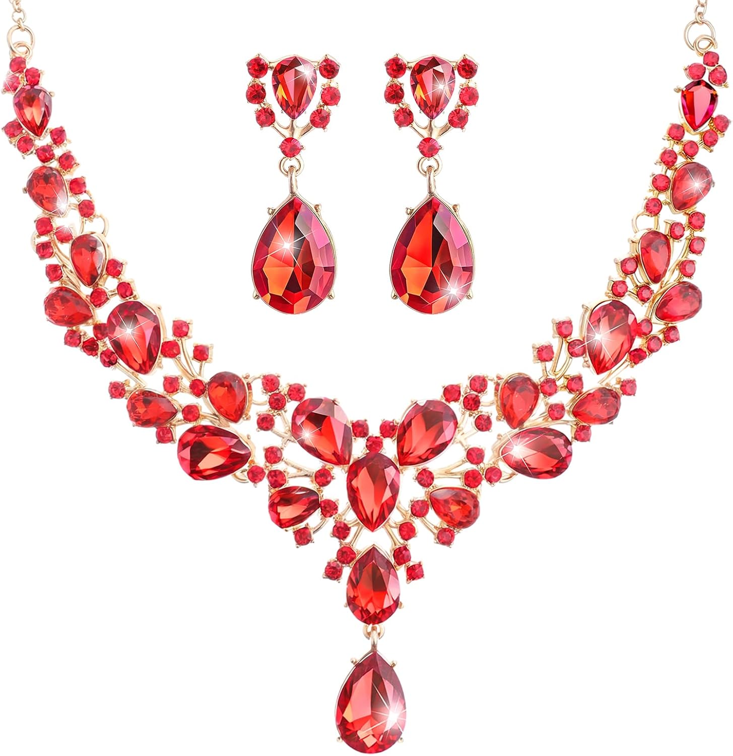 Clear Teardrop Stone Jewellery Set - Image 10