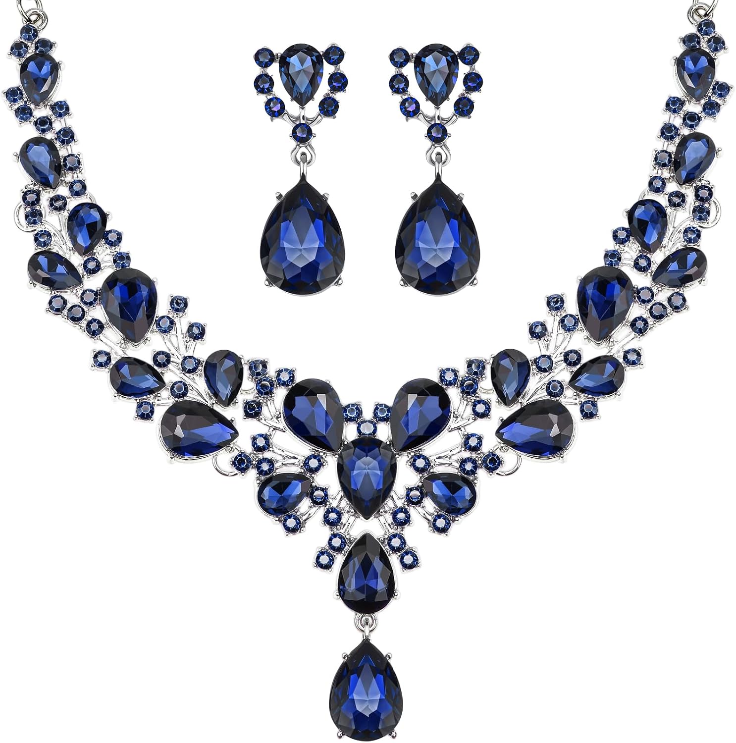 Clear Teardrop Stone Jewellery Set - Image 25