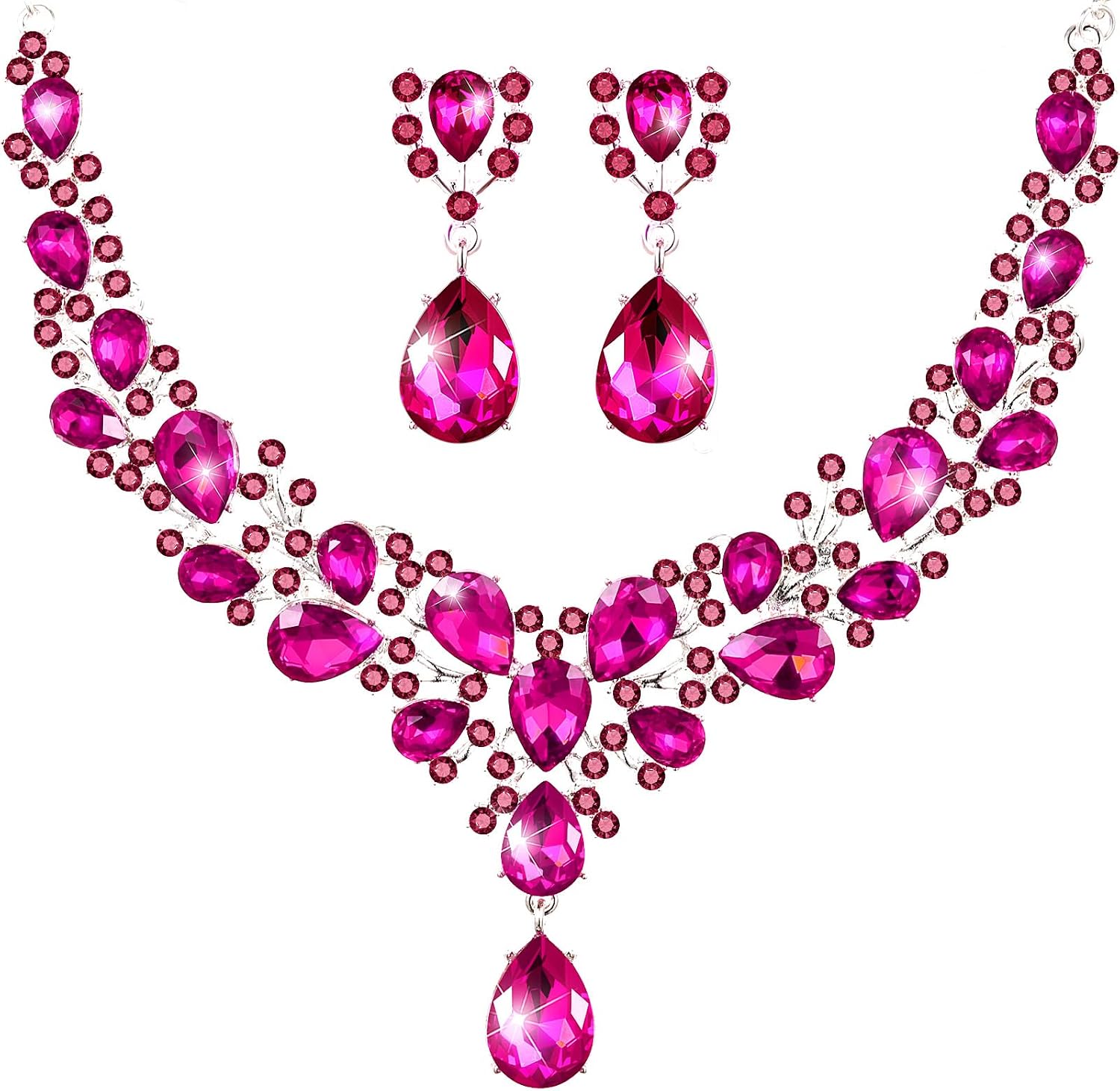 Clear Teardrop Stone Jewellery Set - Image 7