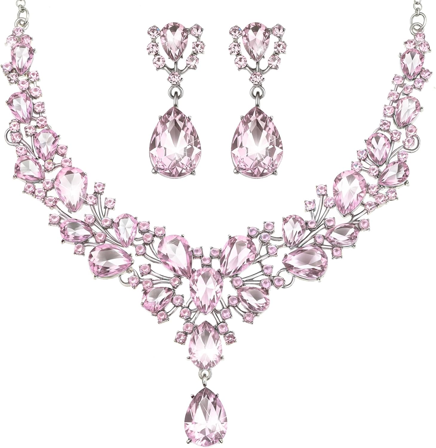 Clear Teardrop Stone Jewellery Set - Image 19