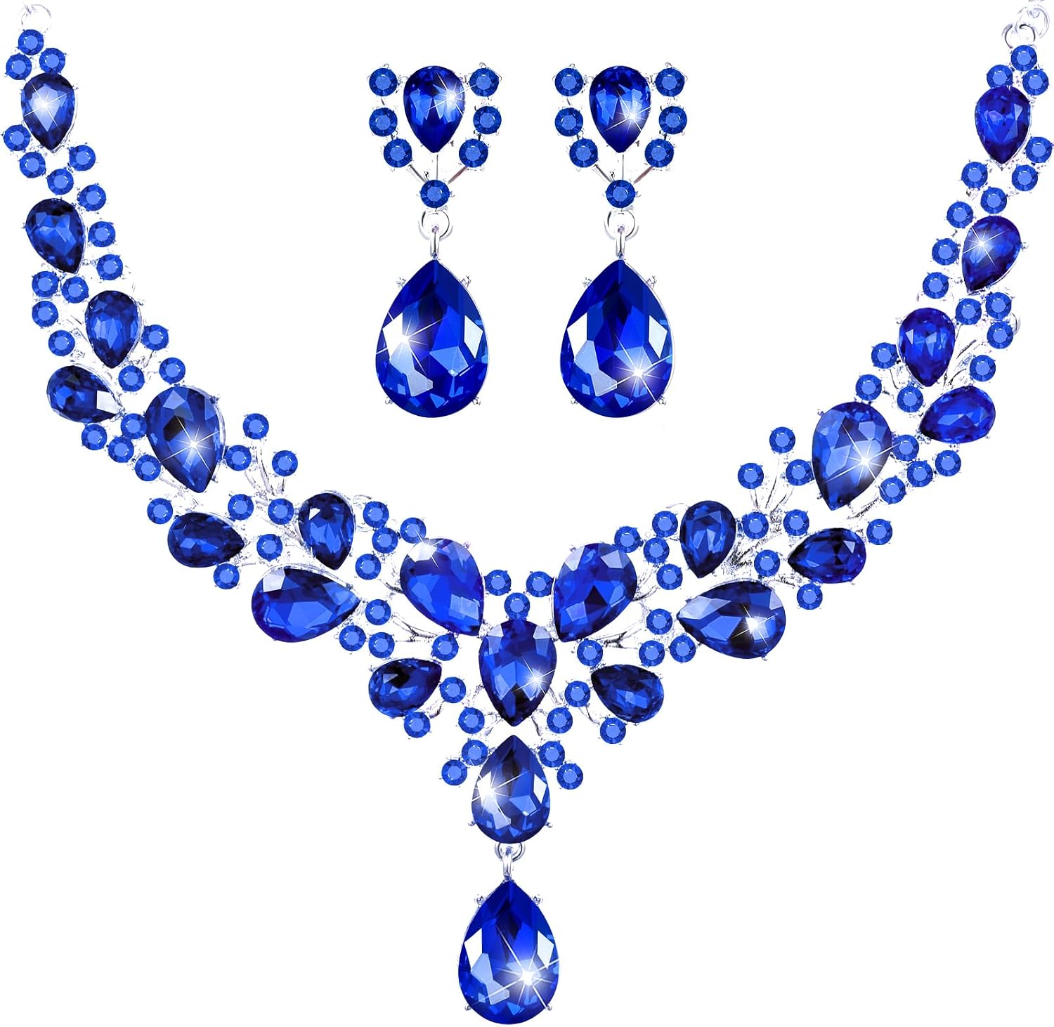Clear Teardrop Stone Jewellery Set - Image 24