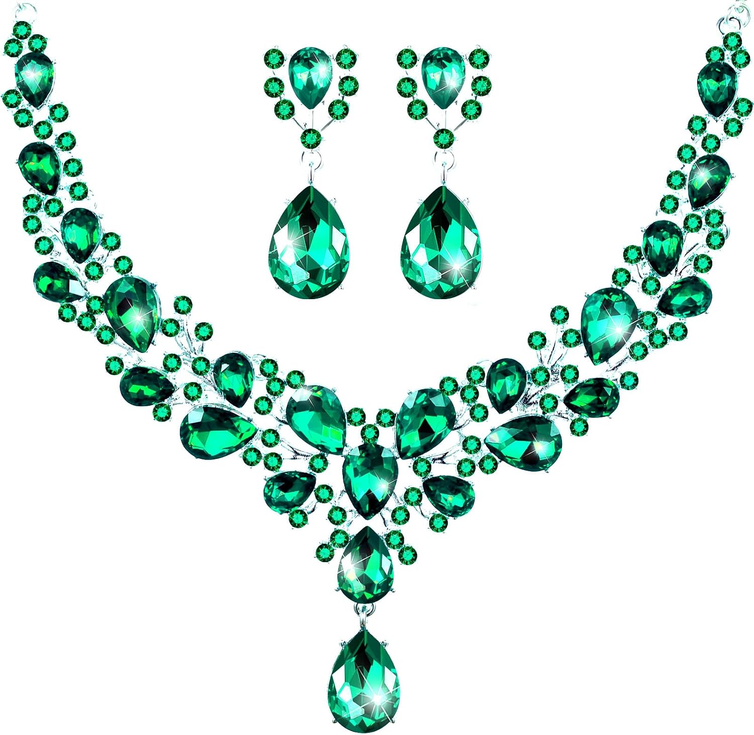 Clear Teardrop Stone Jewellery Set - Image 26