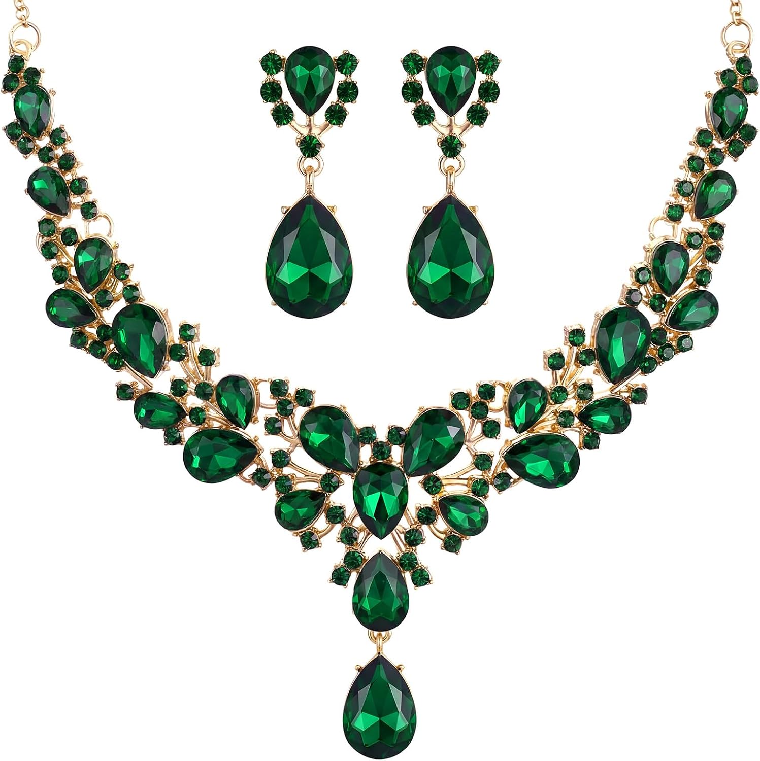 Clear Teardrop Stone Jewellery Set - Image 23