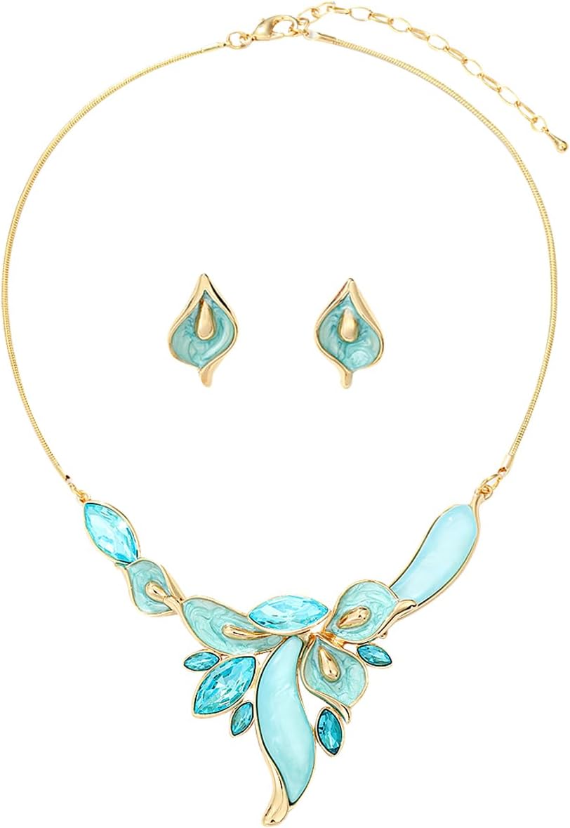 Multi-Tone Floral Necklace and - Image 31