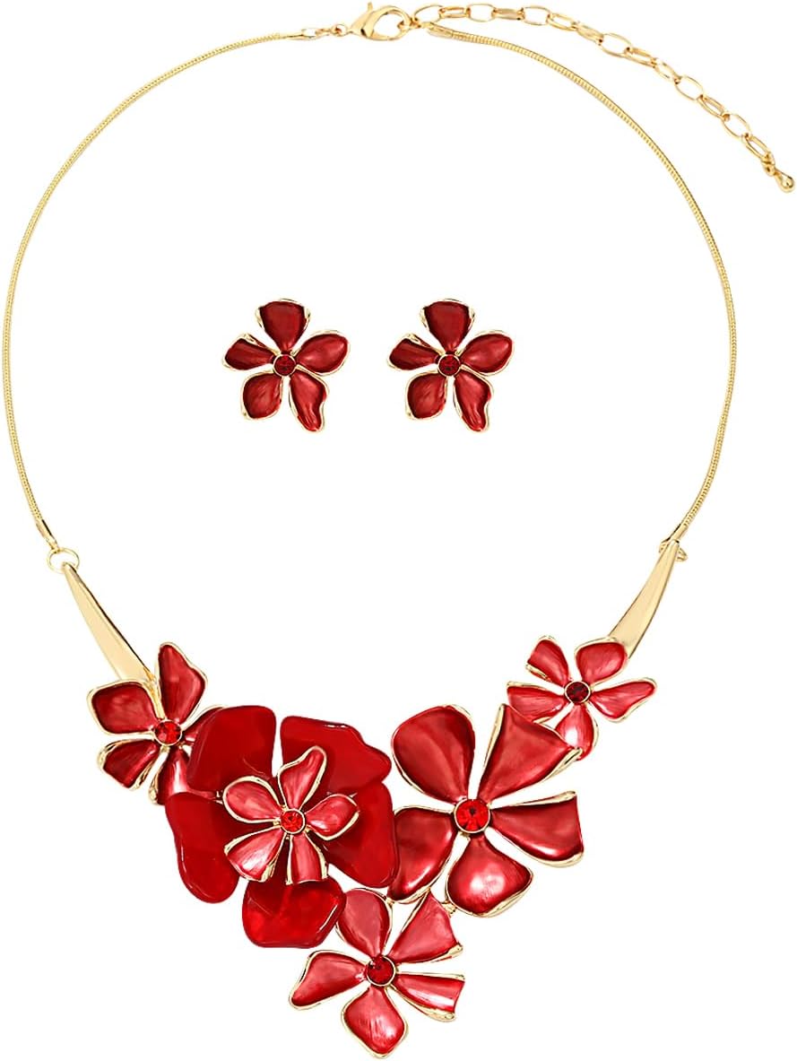 Red Petal Jewellery Set - Image 15