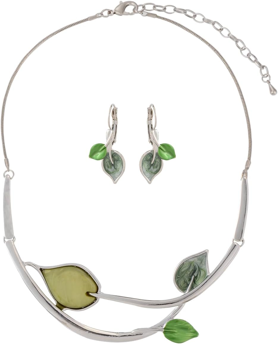 Multi-Tone Floral Necklace and - Image 12
