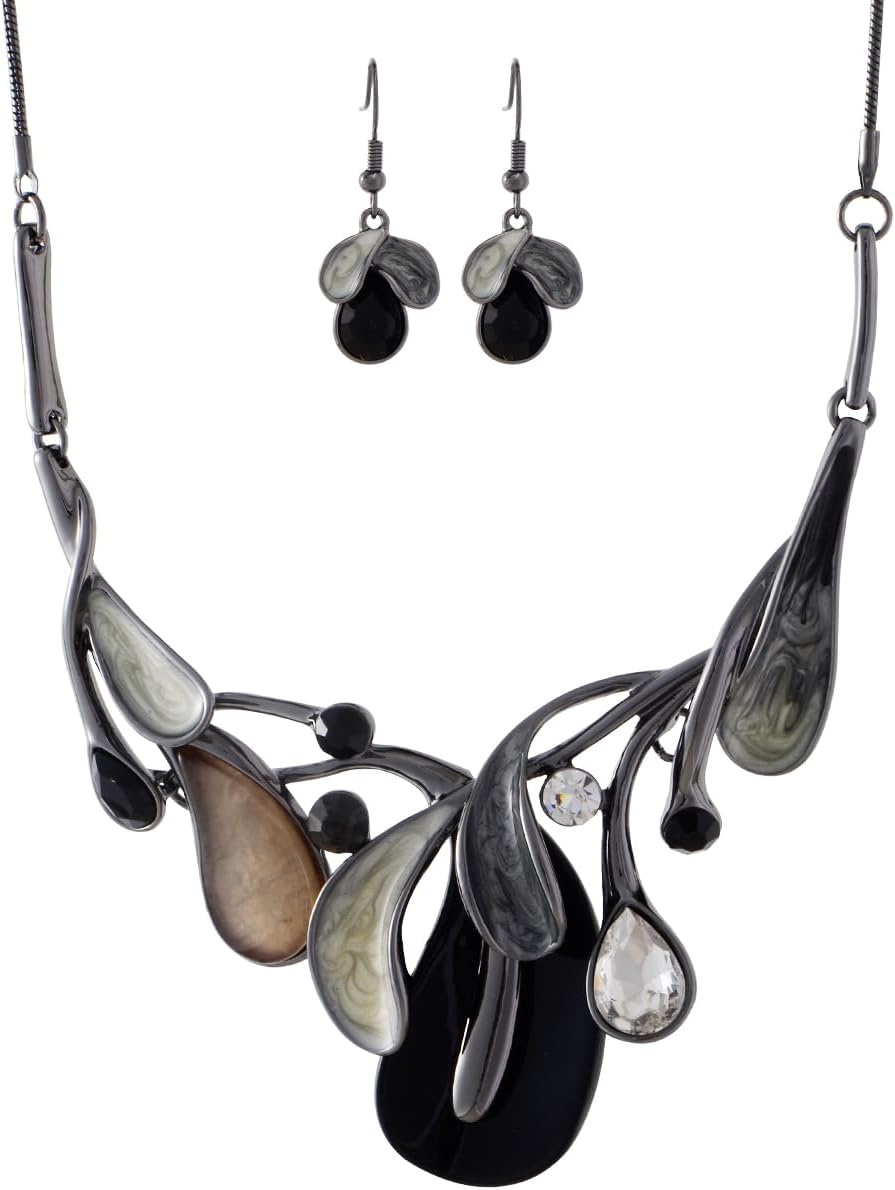 Multi-Tone Floral Necklace and - Image 24