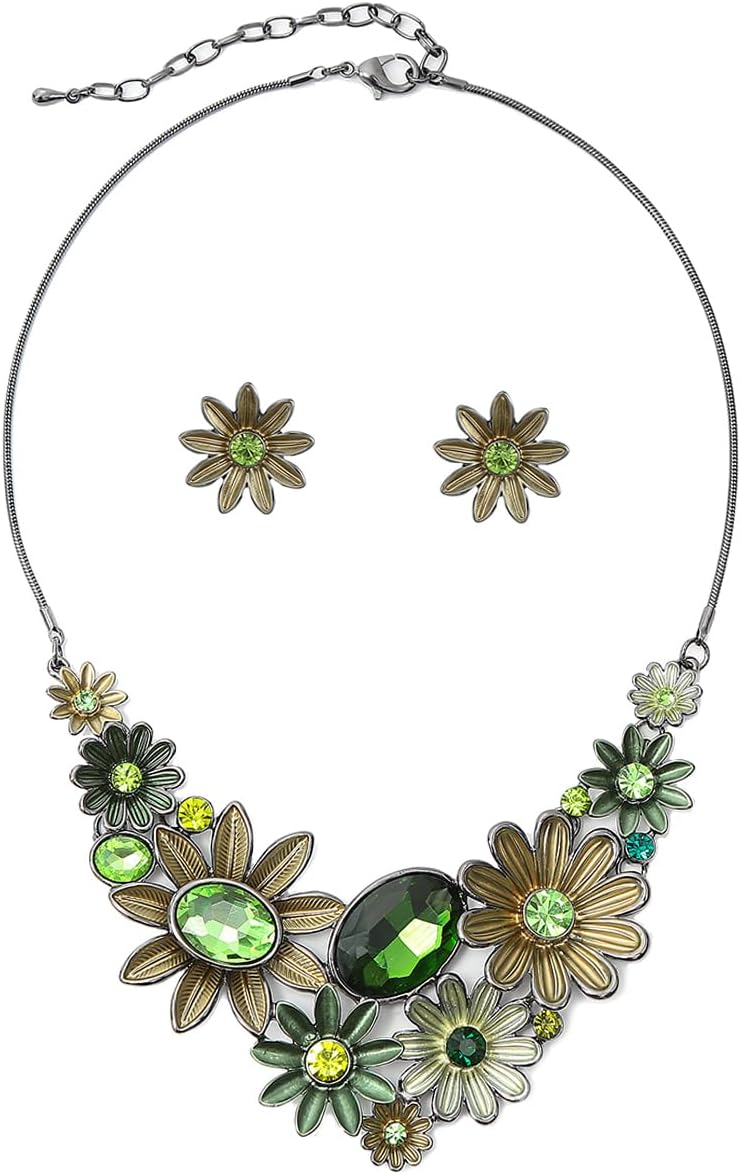 Multi-Tone Floral Necklace and - Image 26