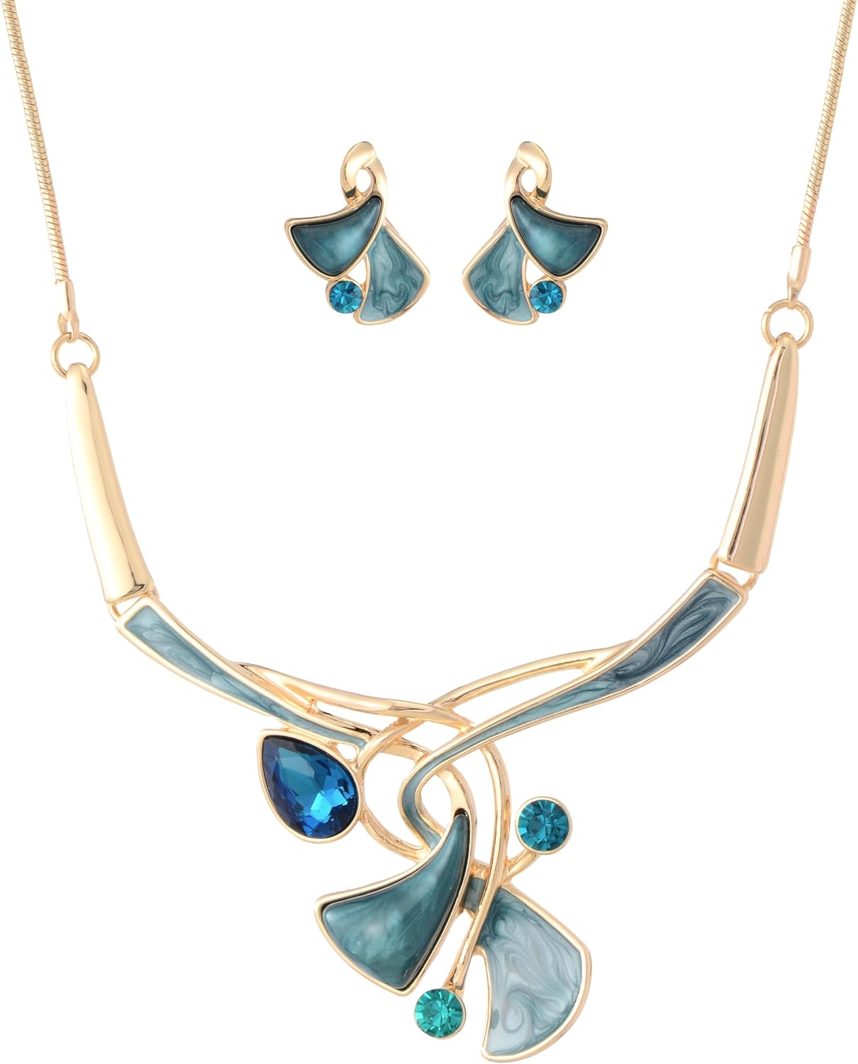 Multi-Tone Floral Necklace and - Image 33