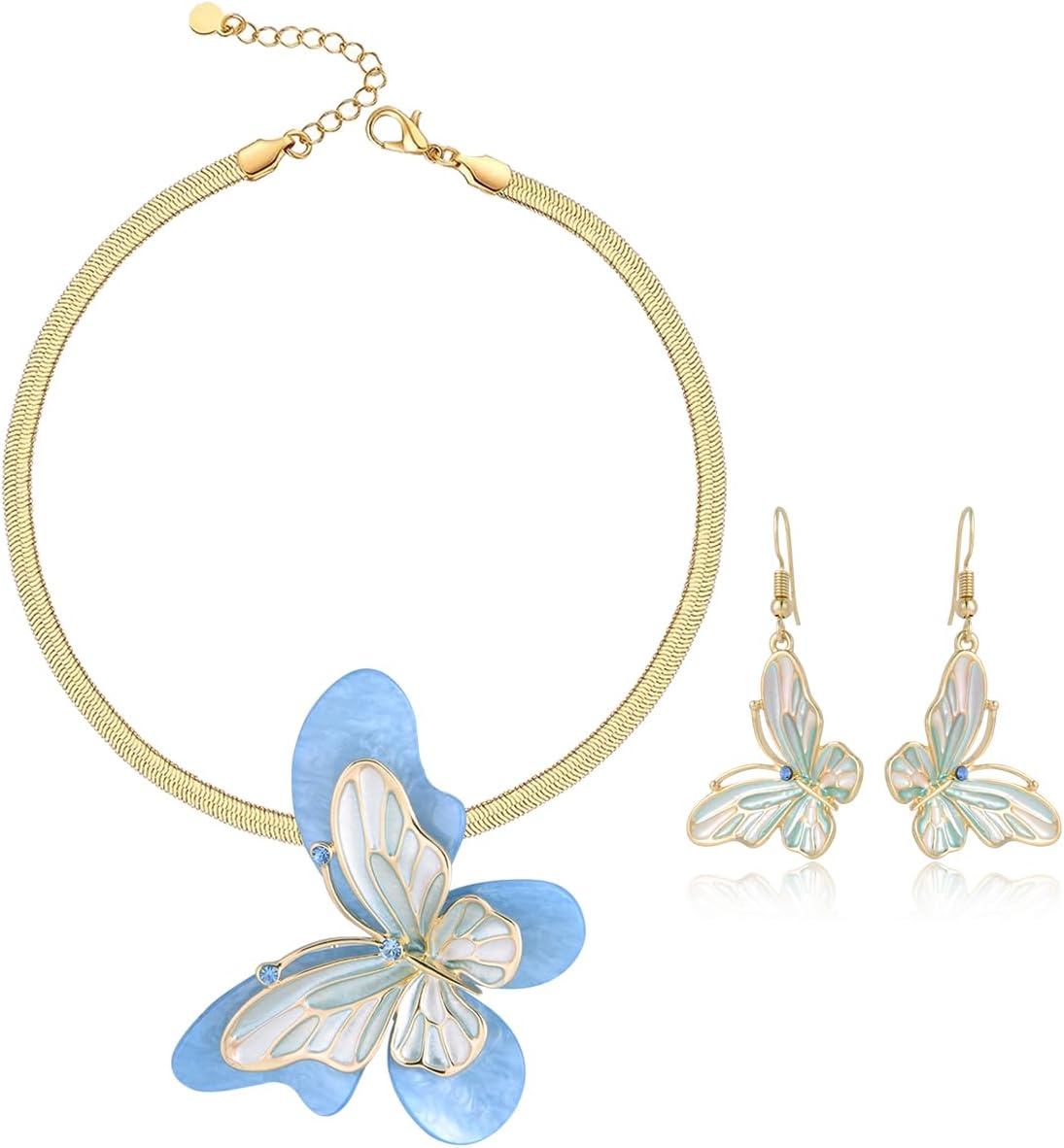 Blue Leaf Motif Jewellery Set - Image 16