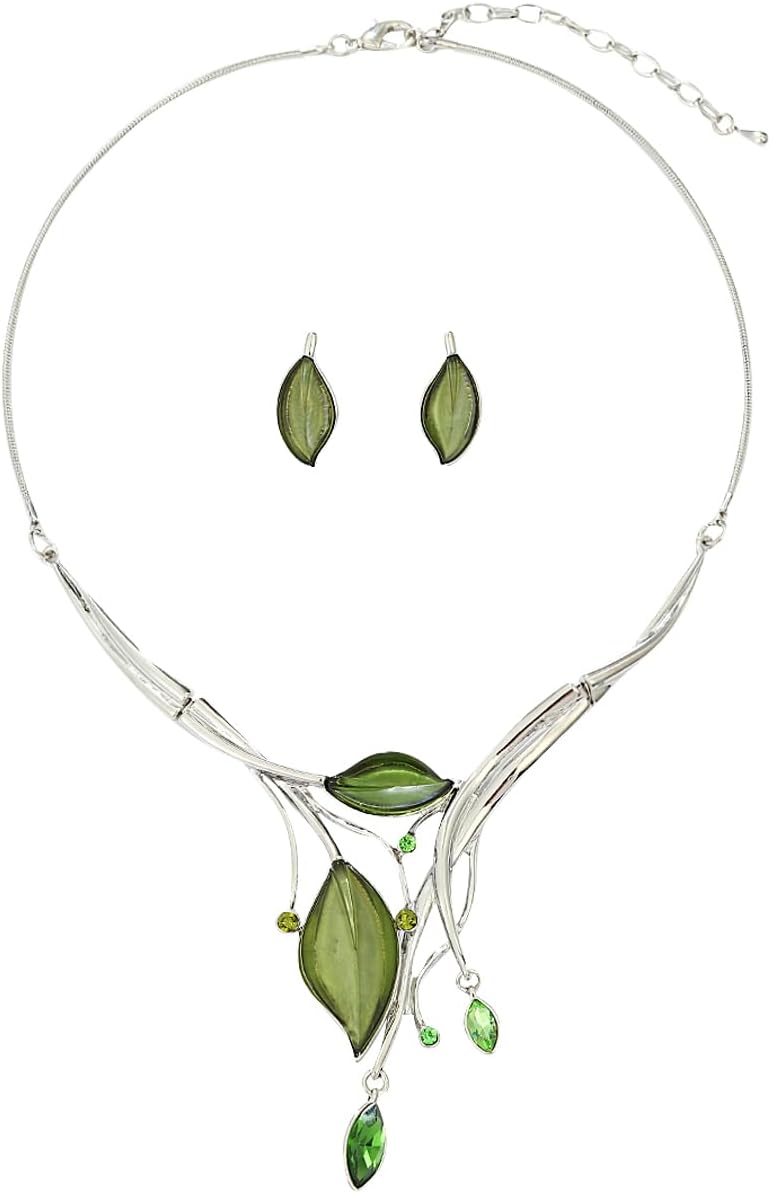 Blue Leaf Motif Jewellery Set - Image 36