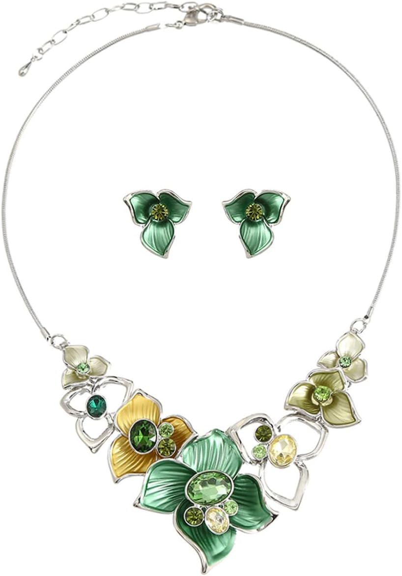Blue Leaf Motif Jewellery Set - Image 14