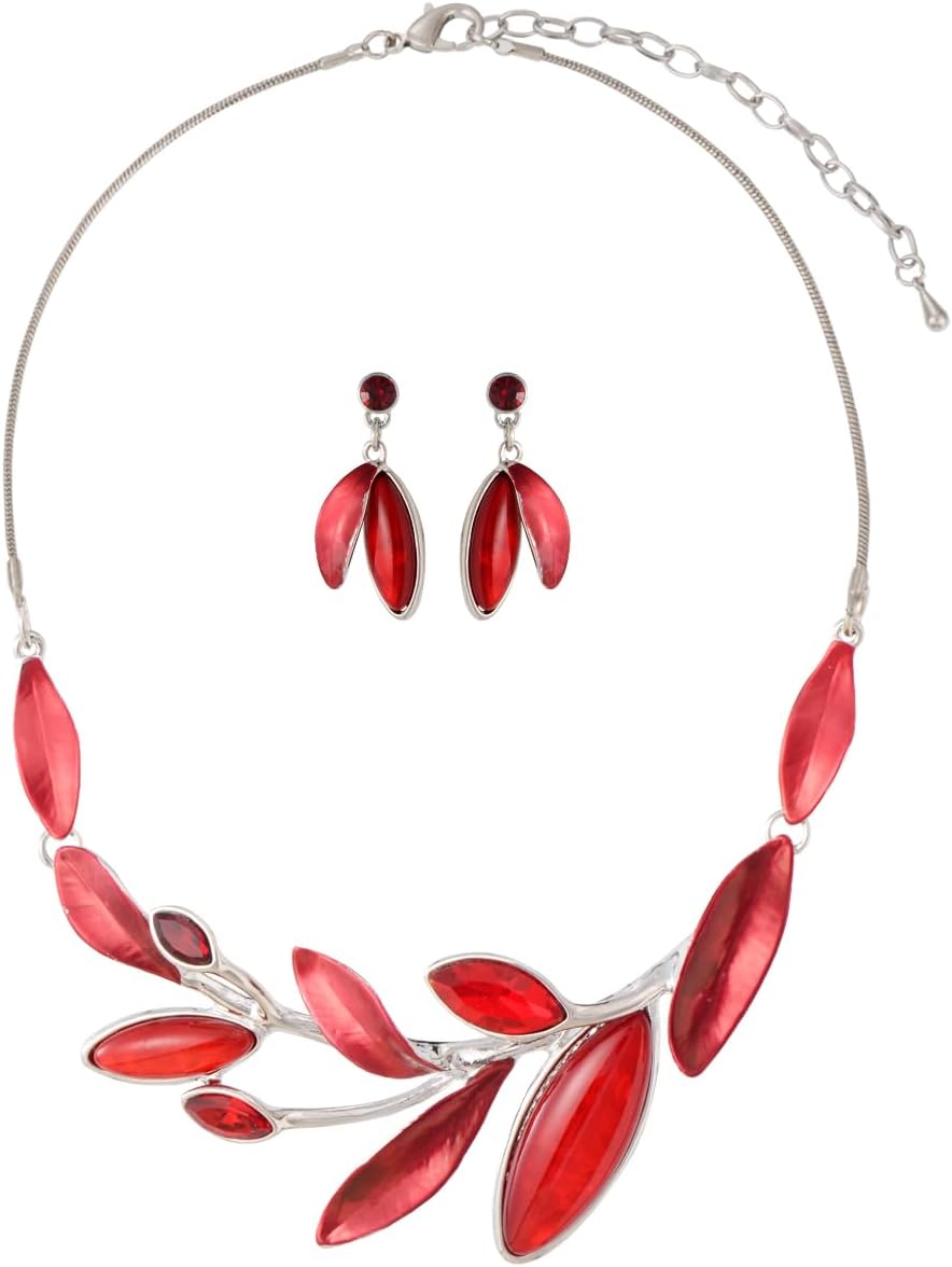 Blue Leaf Motif Jewellery Set - Image 22