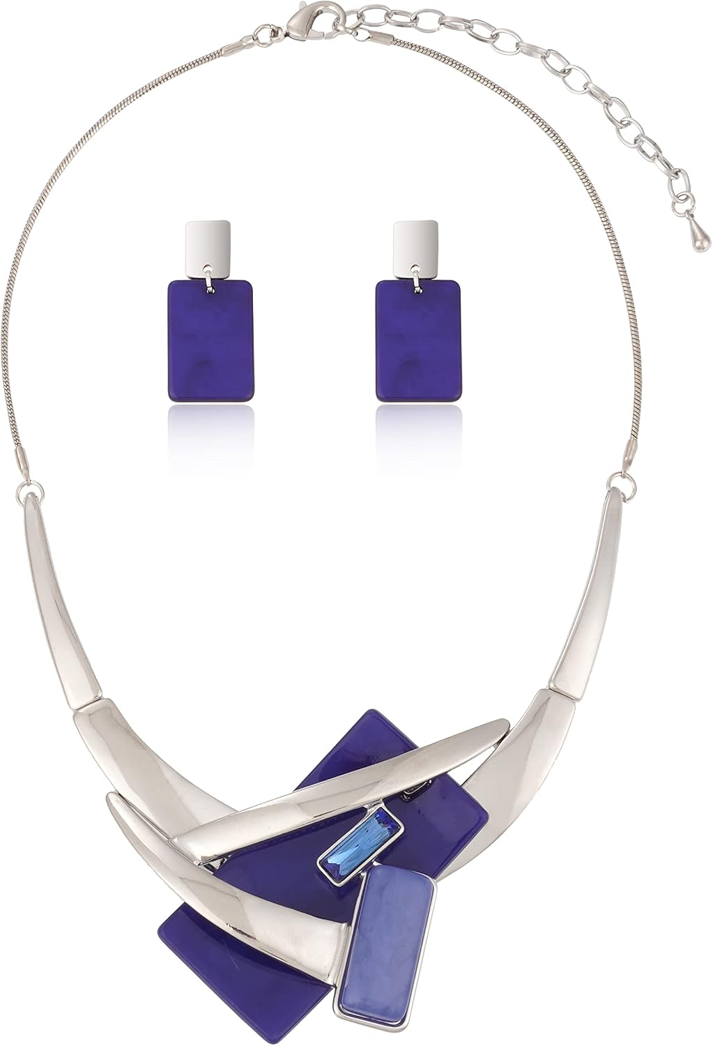 Blue Leaf Motif Jewellery Set - Image 10