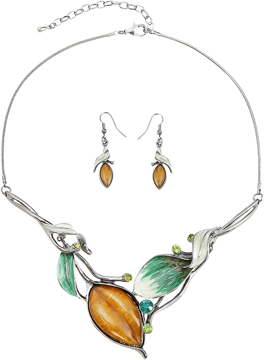 Blue Leaf Motif Jewellery Set - Image 39