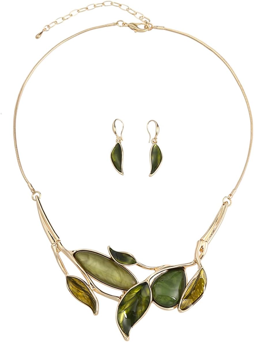 Blue Leaf Motif Jewellery Set - Image 38