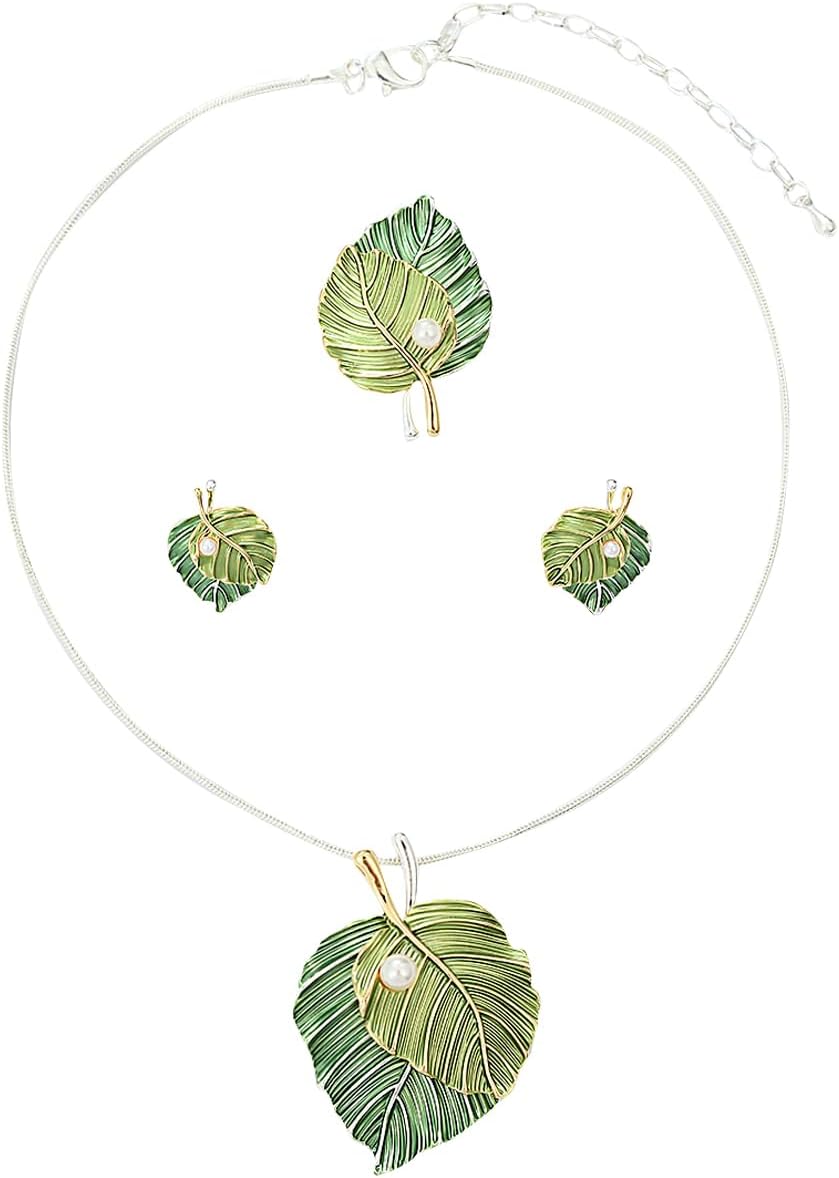 Blue Leaf Motif Jewellery Set - Image 32