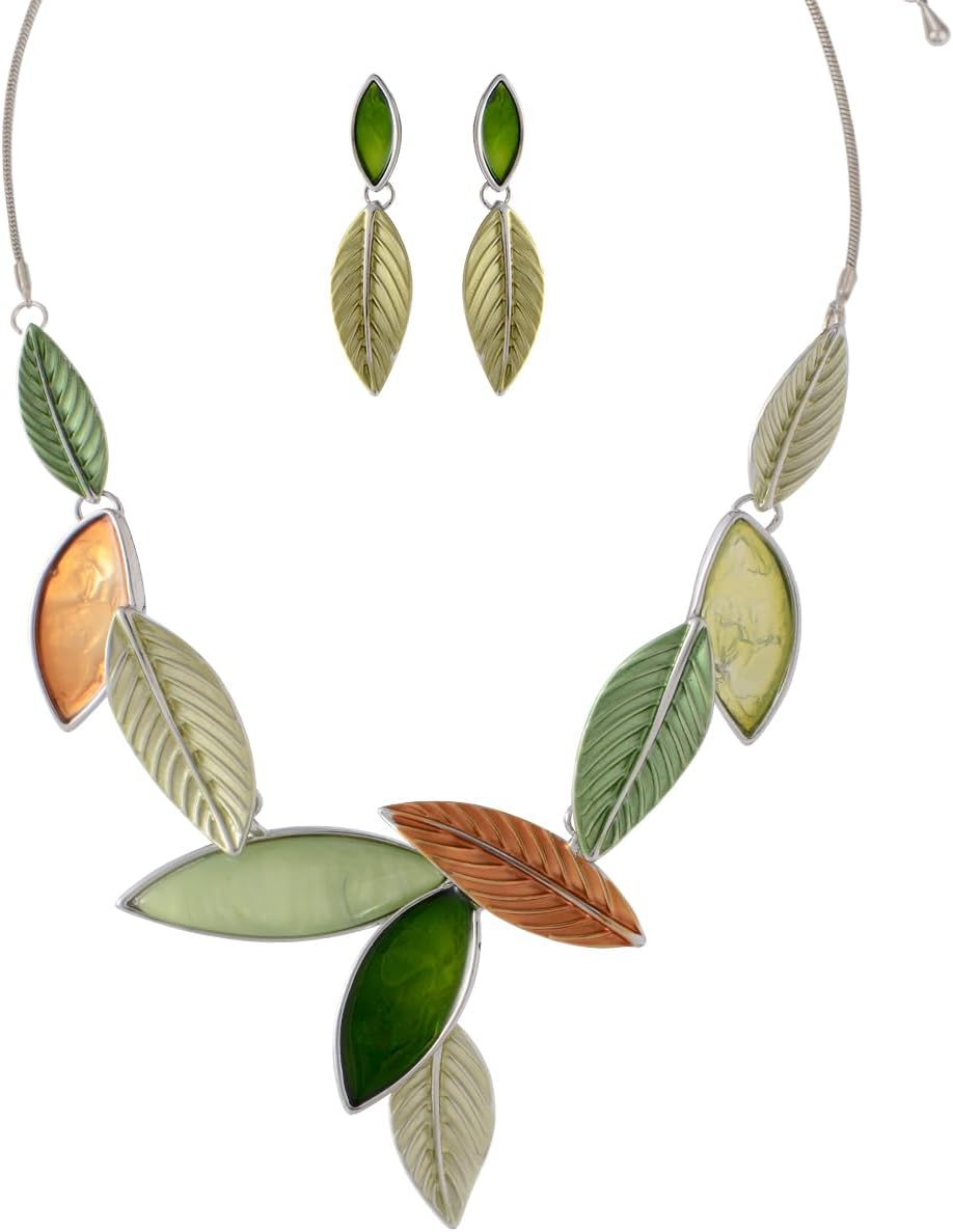 Blue Leaf Motif Jewellery Set - Image 30