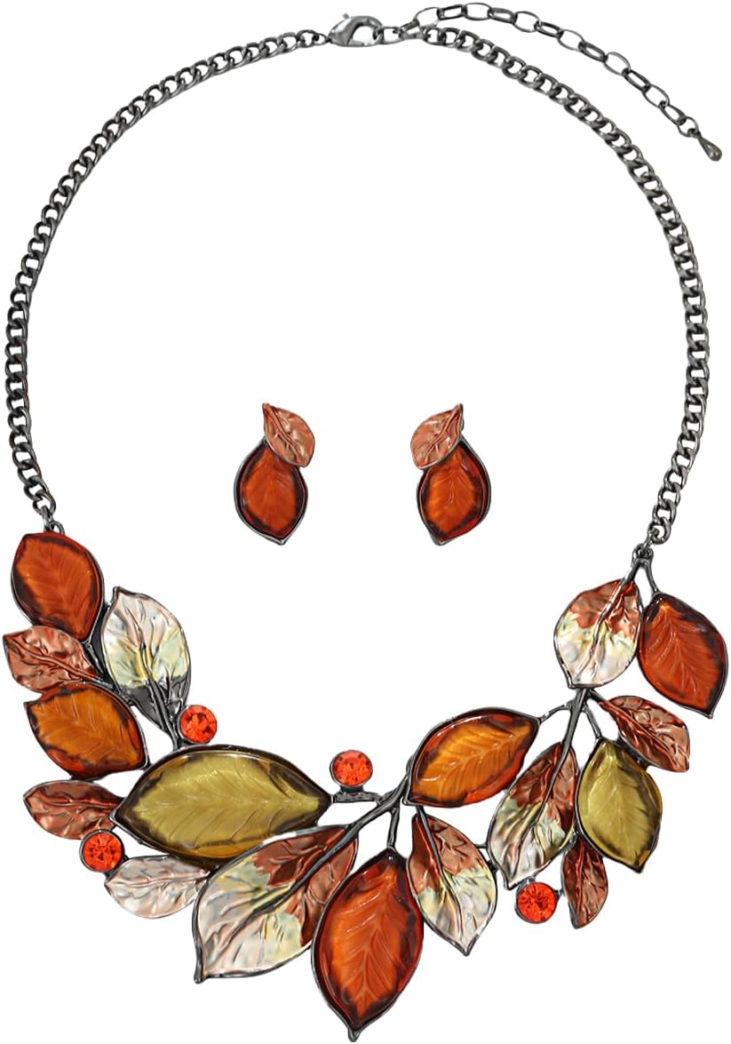 Blue Leaf Motif Jewellery Set - Image 21