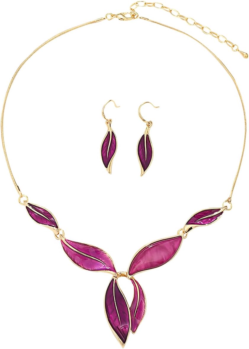 Blue Leaf Motif Jewellery Set - Image 25