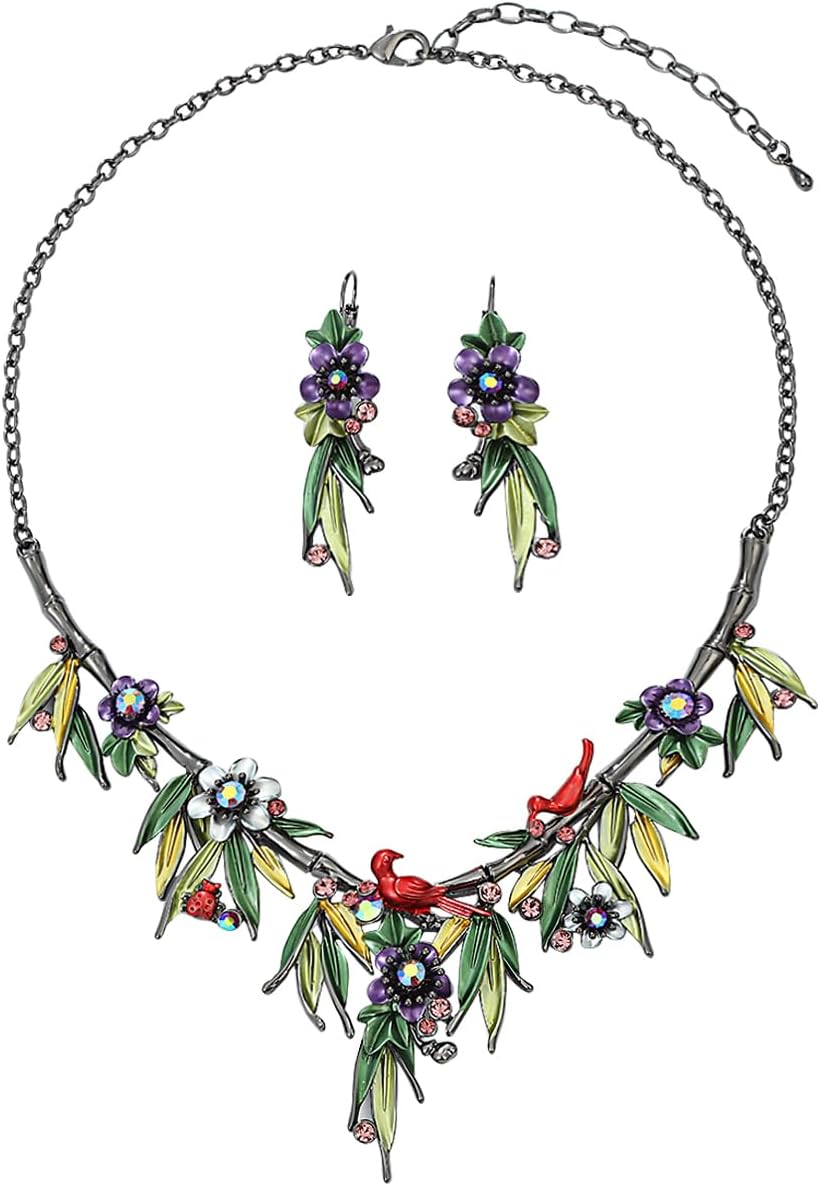 Blue Leaf Motif Jewellery Set - Image 28