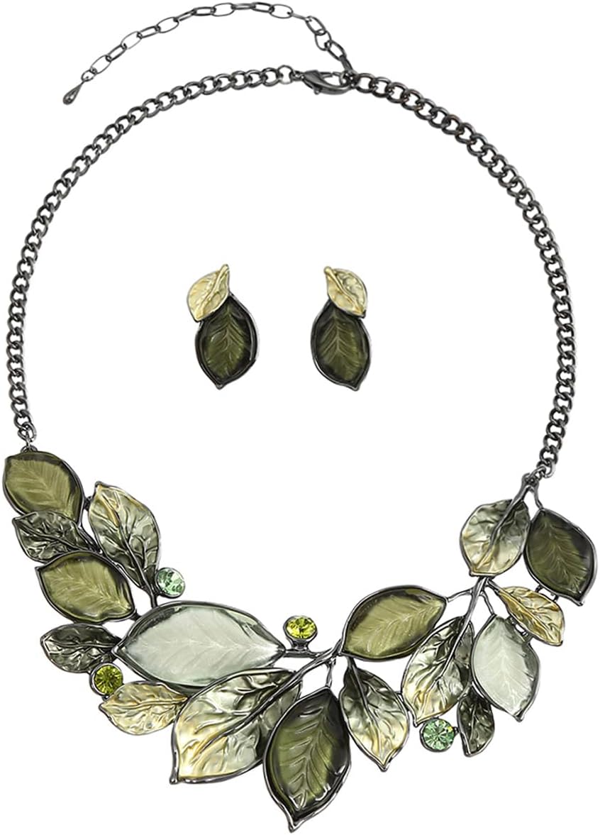 Blue Leaf Motif Jewellery Set - Image 34