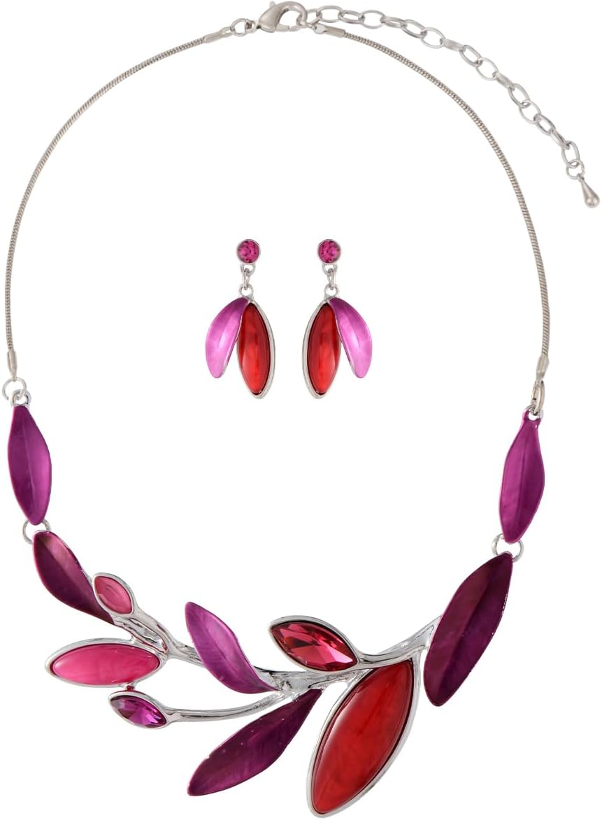Blue Leaf Motif Jewellery Set - Image 26
