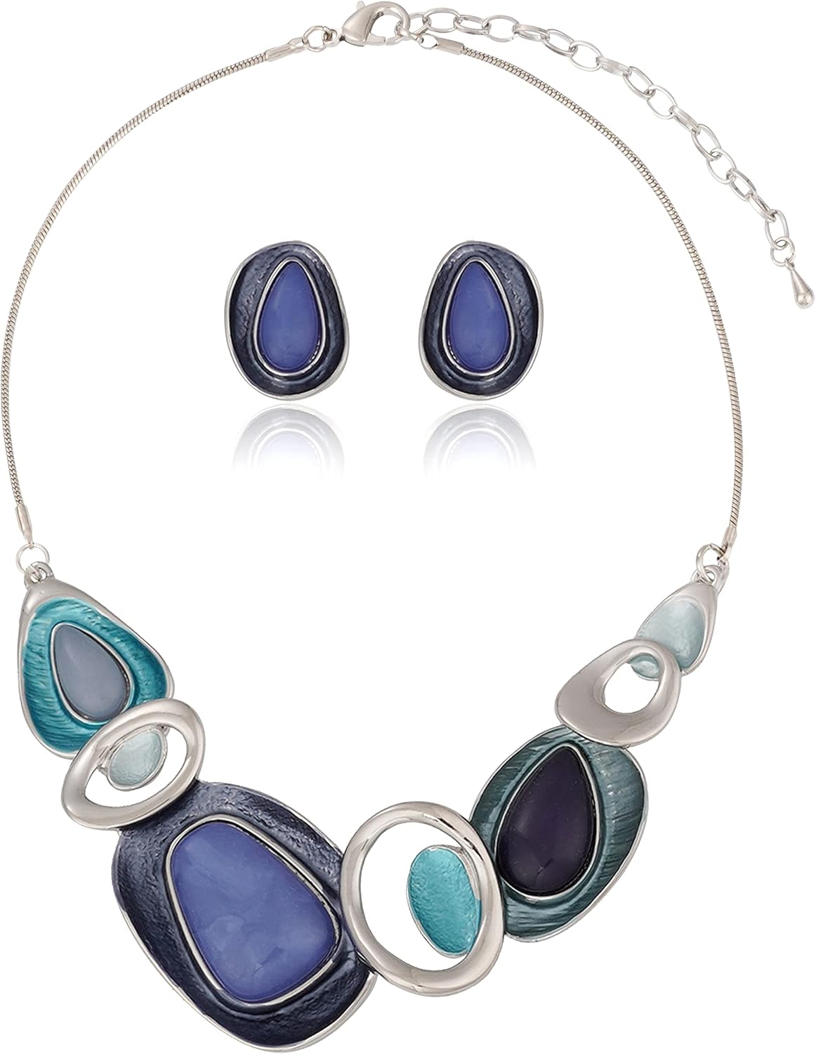 Blue Leaf Motif Jewellery Set - Image 27