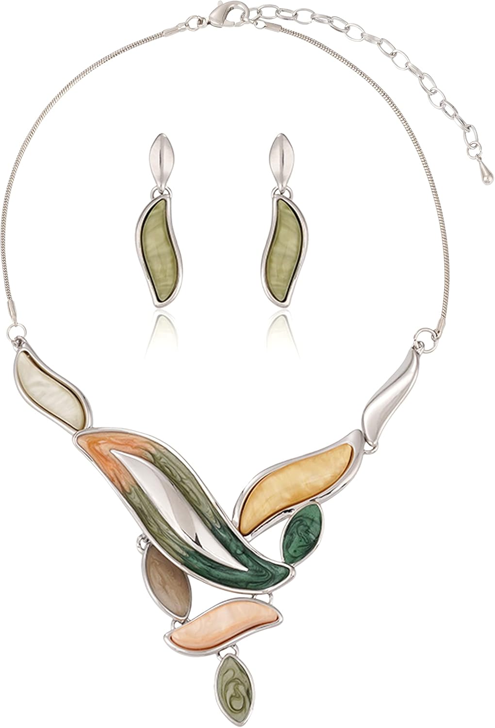 Blue Leaf Motif Jewellery Set - Image 20